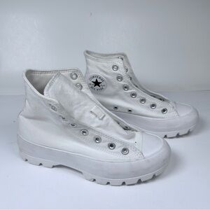 Converse White High-Top Platform Lug-Sole Sneakers